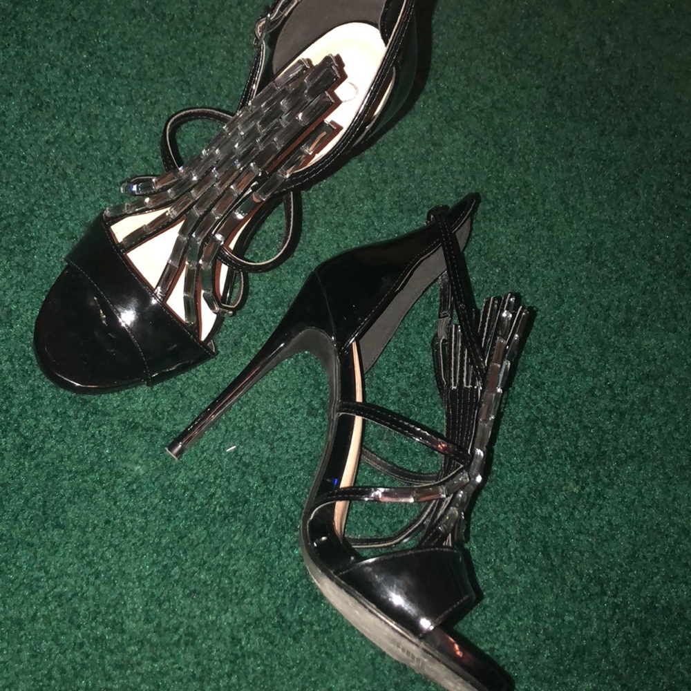 Black sparkly starburst gemstone heels Windsor - Picture 5 of 8